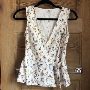 Stradivarius cinched waist flower top